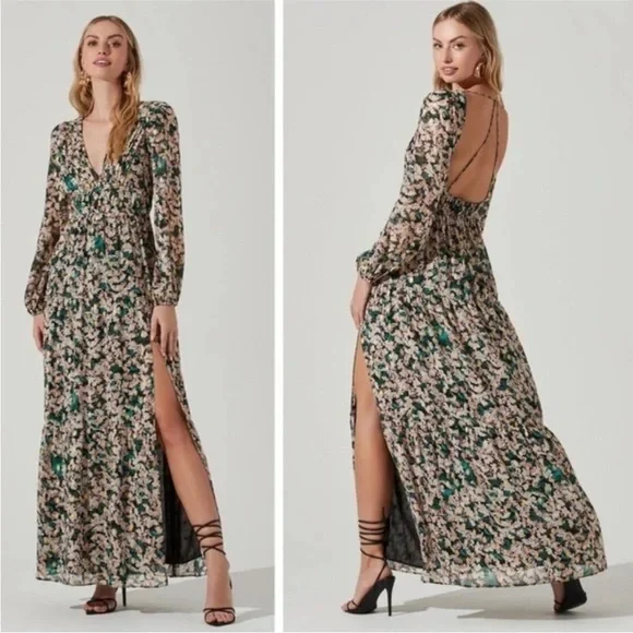 Astr Floral Long Sleeve Dress - Picture 2 of 4